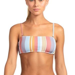 NWT Vitamin A striped ribbed bandeau bikini